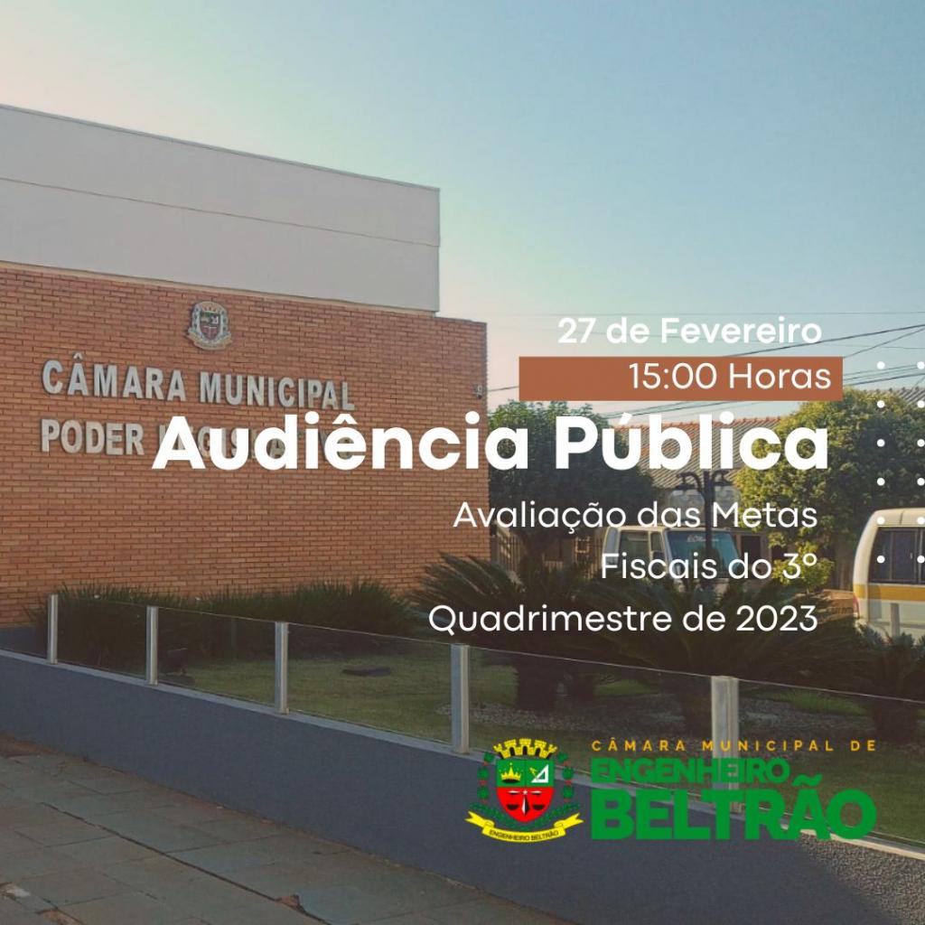 Convocação para Audiência Pública em Engenheiro Beltrão: Avaliação das Metas Fiscais do 3º Quadrimestre de 2023