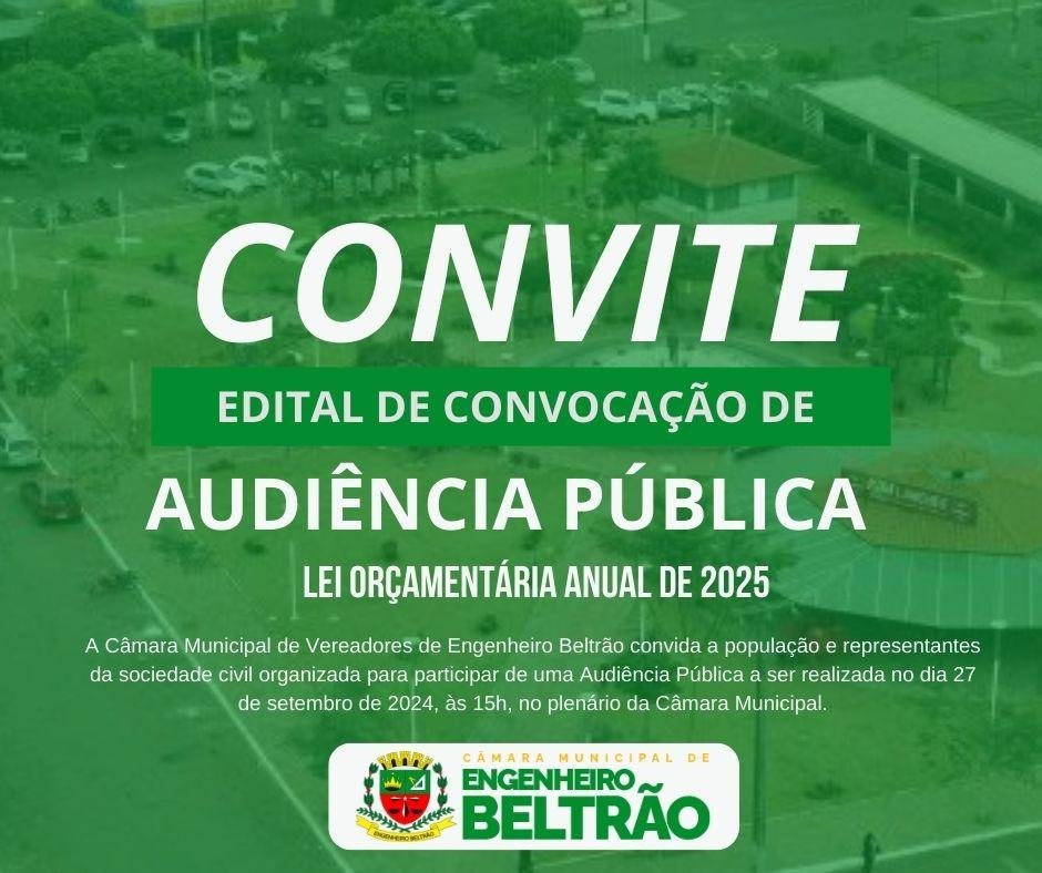 Câmara Municipal de Engenheiro Beltrão realiza Audiência Pública para discutir Lei Orçamentária Anual de 2025